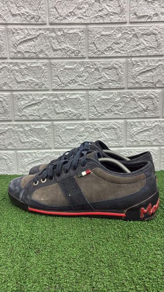 Scarpe Moschino Uomo Blu/Marrone Pelle Scamosciata