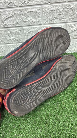 Scarpe Moschino Uomo Blu/Marrone Pelle Scamosciata