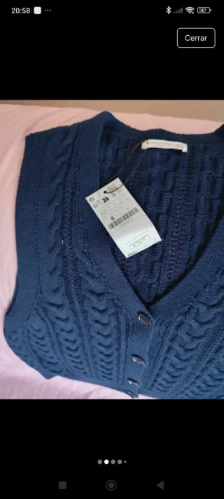 Chaleco de punto azul marino talla única