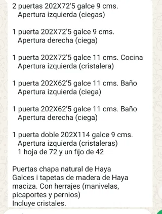 Puertas de madera Haya natural