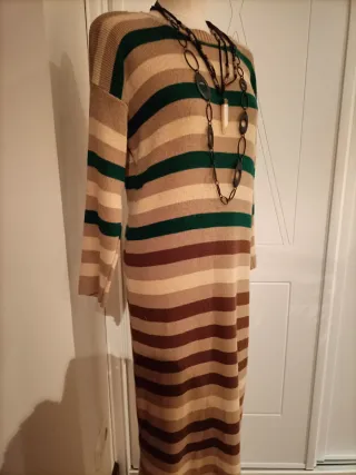 Vestido largo de rayas