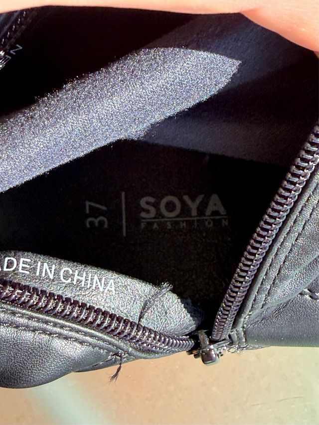 Botas altas imitación piel mujer