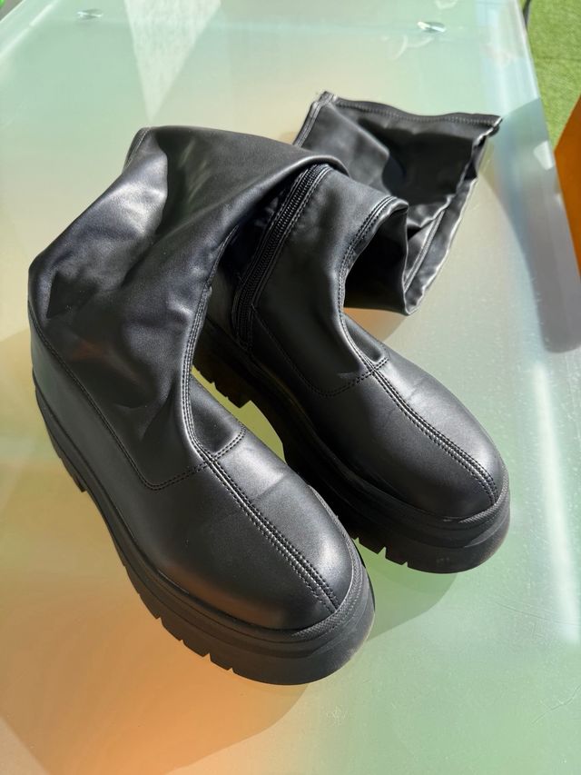 Botas altas imitación piel mujer