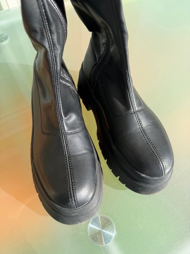 Botas altas imitación piel mujer