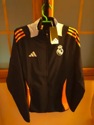 Sudadera Real Madrid Adidas Negra Naranja