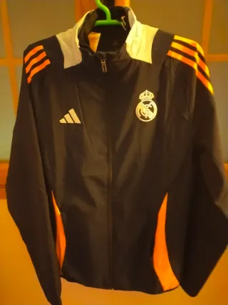 Sudadera Real Madrid Adidas Negra Naranja