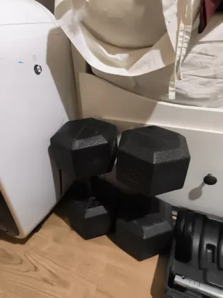 Mancuernas hexagonales de 10kg negras