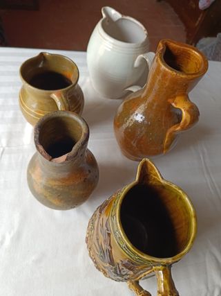 Lote 5 Jarras/Cántaros Cerámica Antigua