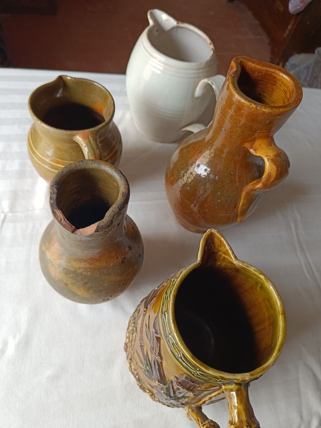Lote 5 Jarras/Cántaros Cerámica Antigua