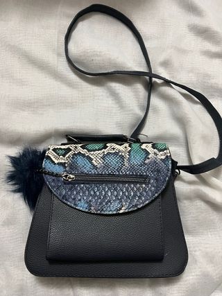 Borsa donna pitonata blu