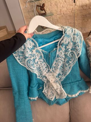 Traje de Fallera azul perla