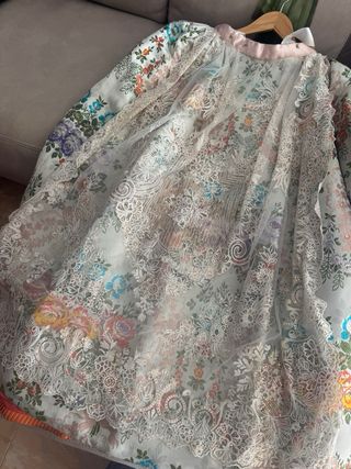 Traje de Fallera azul perla