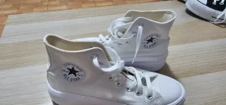 Converse caña alta plataforma blancas