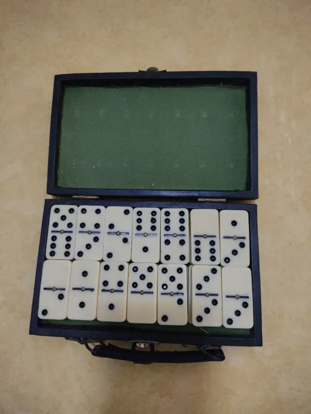 Domino vintage da collezione con astuccio rigido