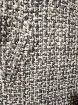 Abrigo tweed beige y gris