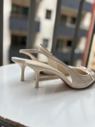 Zapatos tacón Zara lazo talla 40