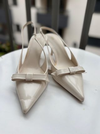 Zapatos tacón Zara lazo talla 40