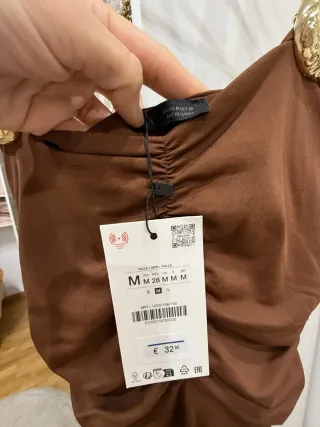 Vestido marrón drapeado