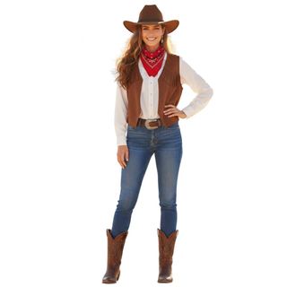 Disfraz Vaquera XL: Chaleco, Sombrero y Bandana