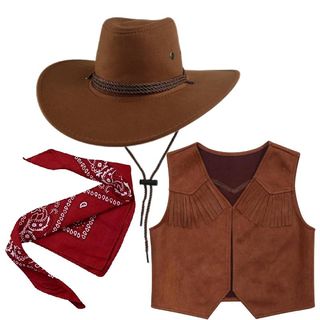Disfraz Vaquera XL: Chaleco, Sombrero y Bandana