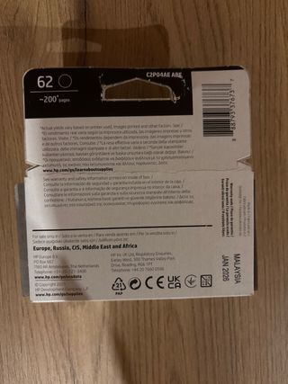 Cartucho Tinta HP 62 Negro