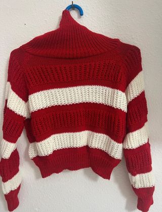 Jersey cuello alto rayas mujer