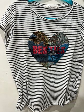 Camiseta niña H&M  lentejuelas