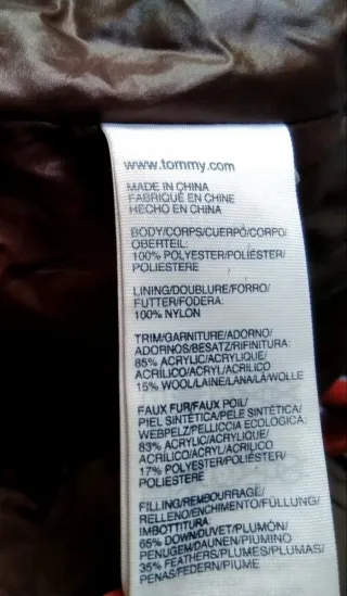 Plumas Tommy Hilfiger S capucha marrón