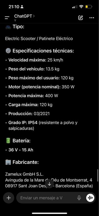 Patinete Eléctrico Negro