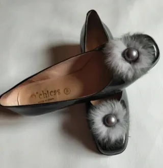 Bailarinas D'Chicas Pompón Gris Talla 38