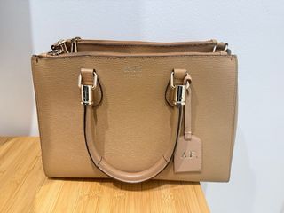 Bolso de cuero SCHEZ beige/marrón