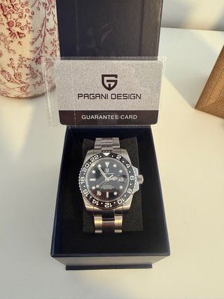 Reloj Automático Pagani Design Negro/Plata