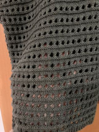 Suéter de rejilla verde oliva talla única