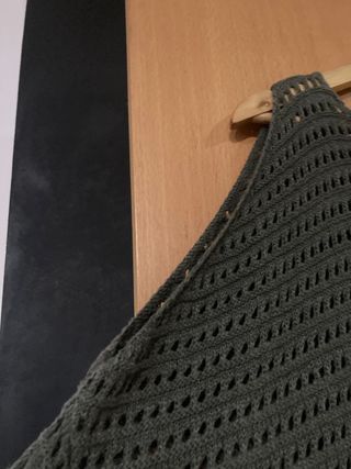 Suéter de rejilla verde oliva talla única