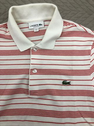 Polo Lacoste Rayas Rojas