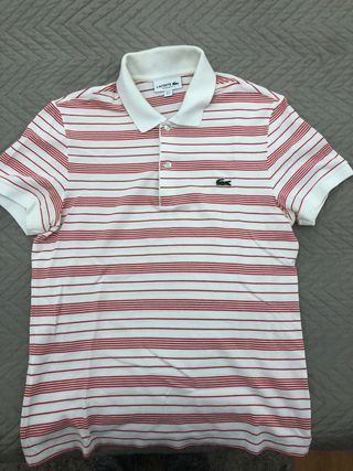 Polo Lacoste Rayas Rojas