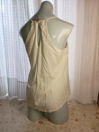 Blusa Gasa con Encaje y Tirantes