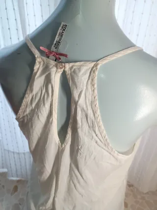 Blusa Gasa con Encaje y Tirantes