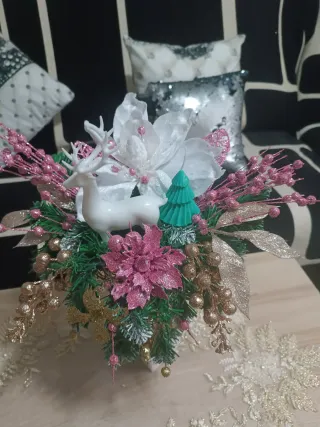 Centro de mesa flores de jabón rosas y flor