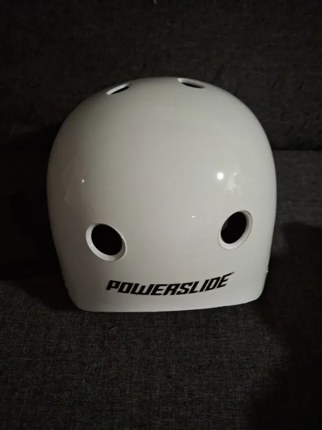 Casco Powerslide blanco & guantes