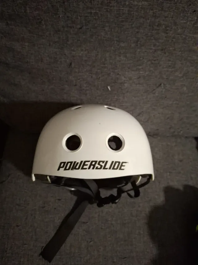 Casco Powerslide blanco & guantes