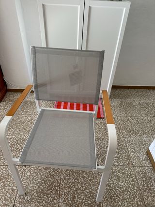 Sedia in alluminio e legno