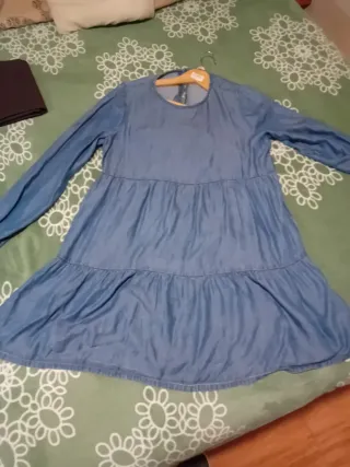 Vestido azul tejado talla única