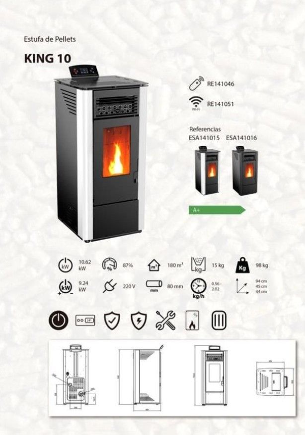 Estufa de Pellets  KING 10 MAD141016