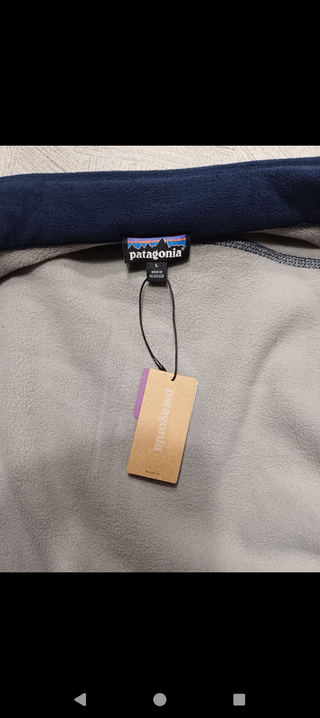 Patagonia pile zip hoodie Blue L