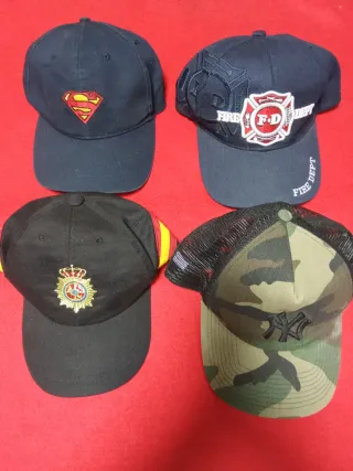Colección 4 Gorras Superman, Bomberos, España, NY