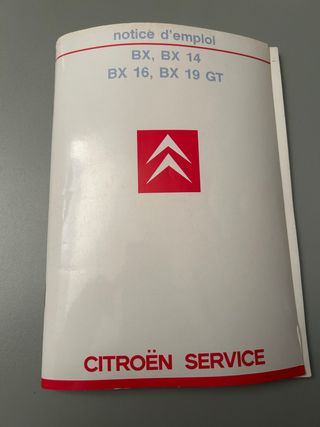Manual Citroën BX 14, 16, 19 GT. idioma Francés.