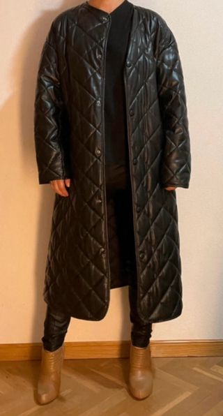 Abrigo largo efecto piel Zara