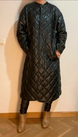 Abrigo largo efecto piel Zara