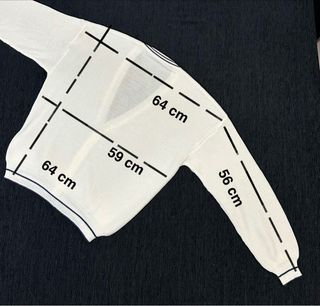 Cárdigan punto blanco retro L